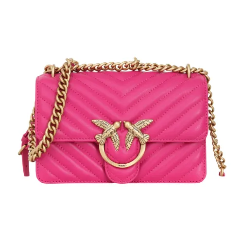 Pinko , Quilted Chevron Mini Love Bag ,Pink female, Sizes: ONE SIZE