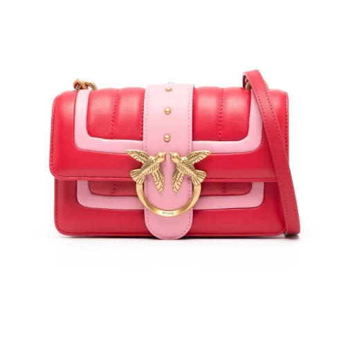 Pinko , Red Leather Shoulder Bag Love Birds ,Multicolor female, Sizes: ONE SIZE