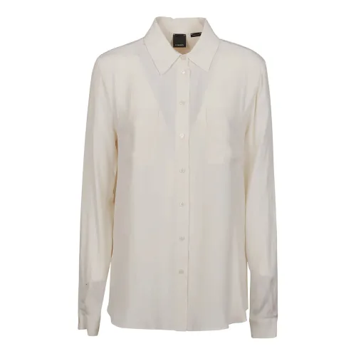 Pinko , Rosa Fumo Bianco Nora Shirt ,White female, Sizes: