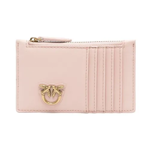 Pinko , Rose Logo Card Holder with Coin Pocket ,Pink female, Sizes: ONE SIZE
