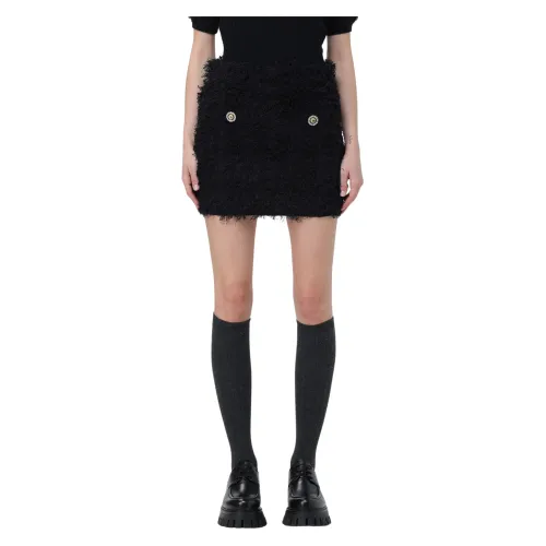 Pinko , Salamandra Wool Blend Skirt ,Black female, Sizes: