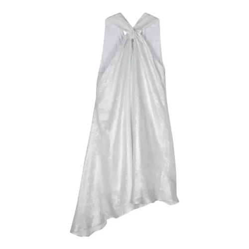Pinko , Silver Cross Front Dress ,Gray female, Sizes: