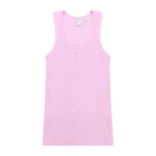 Pinko , Stretch Cotton Tank Top ,Pink female, Sizes: