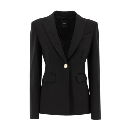 Pinko , Stretch Viscose Blazer Jacket ,Black female, Sizes: