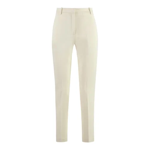 Pinko , White Cigarette-fit Trousers with Scuba Effect ,White female, Sizes:
