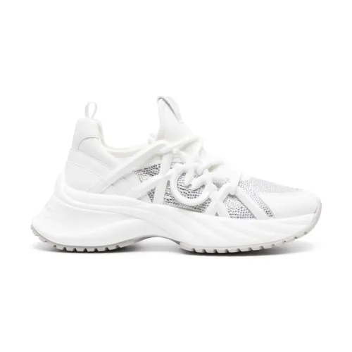 Pinko , White Scuba Jersey Sneakers ,White female, Sizes: