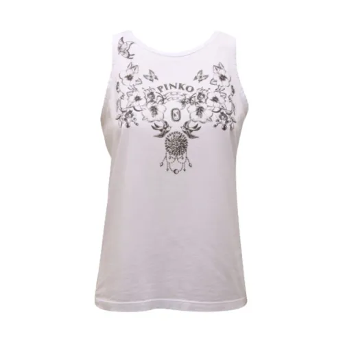 Pinko , White Sleeveless T-shirt for Women ,White female, Sizes: