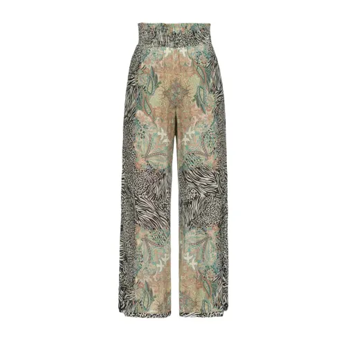 Pinko , Wide Trousers ,Green female, Sizes: