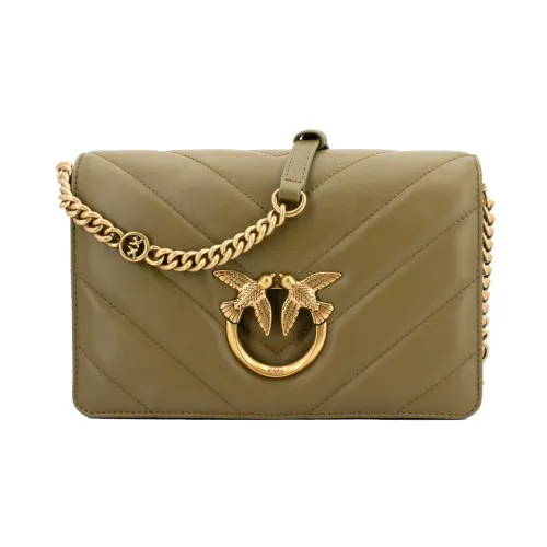 Pinko , Women Bags Handbag Verde Abete Antique Gold Aw23 ,Green female, Sizes: ONE SIZE
