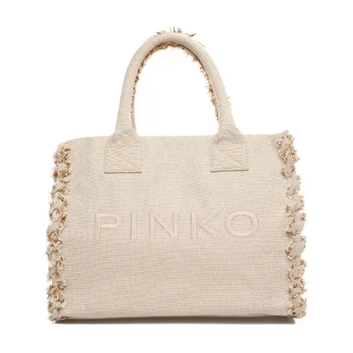 Pinko , Women's Bags Shopper Beige Ss24 ,Beige female, Sizes: ONE SIZE