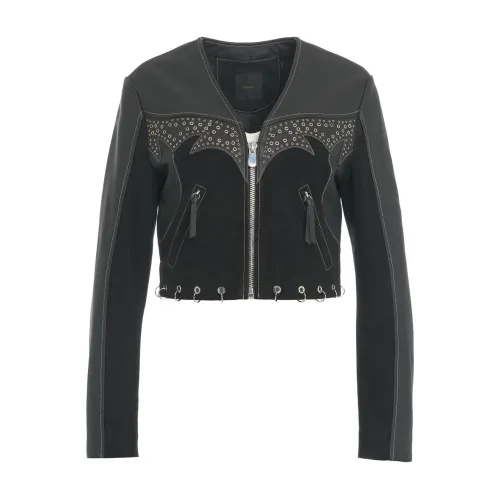 Pinko , Womens Clothing Jackets Coats Black Ss24 ,Black female, Sizes: