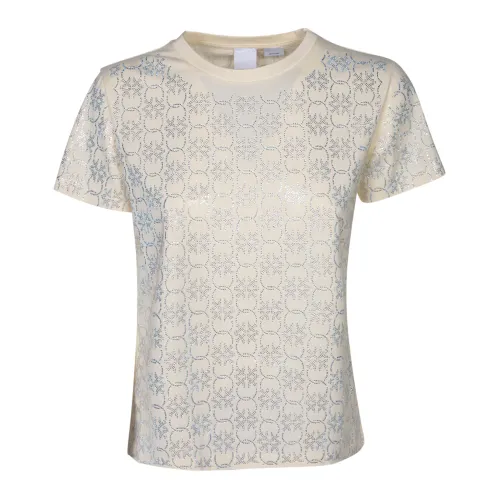 Pinko , Womens Clothing T-Shirts Polos White Ss24 ,White female, Sizes: