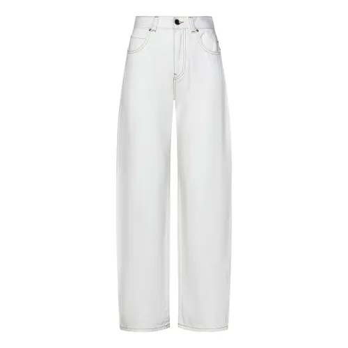 Pinko , Women's Clothing Trousers White Ss24 ,White female, Sizes: