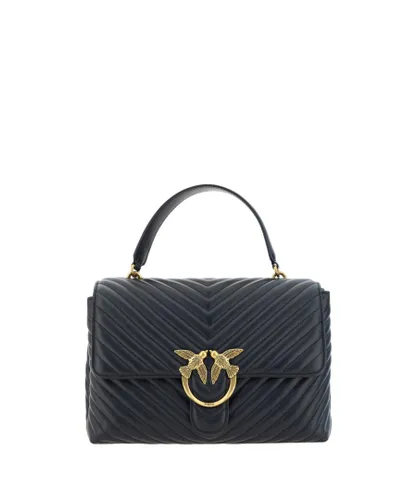 Pinko Womens Leather Love Lady Handbag - Black - One Size