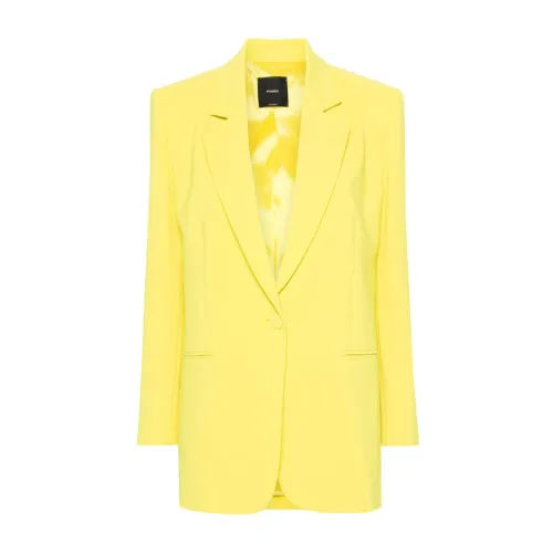 Pinko , Yellow Crepe Jacket ,Yellow female, Sizes: