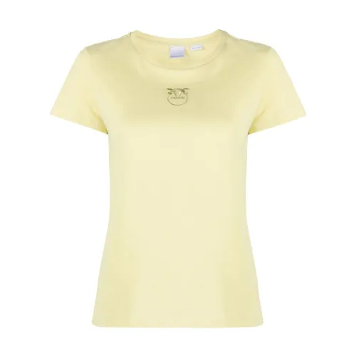Pinko , Yellow Love Birds T-shirts and Polos ,Yellow female, Sizes: