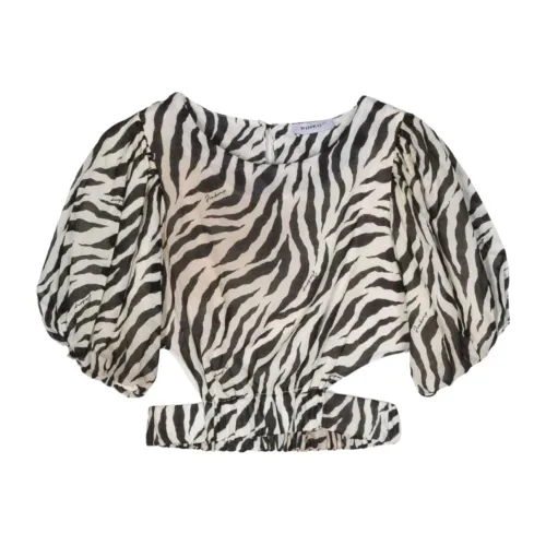 Pinko , Zebra Print Cropped Shirt ,Multicolor female, Sizes: