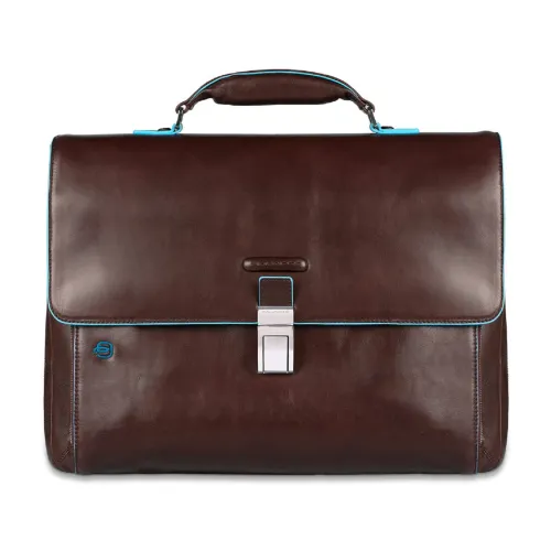 Piquadro , Dark Brown Expandable Briefcase ,Brown unisex, Sizes: ONE SIZE