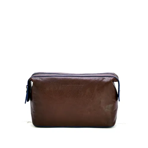 Piquadro , Dark Brown Leather Men's Handbag ,Brown male, Sizes: ONE SIZE