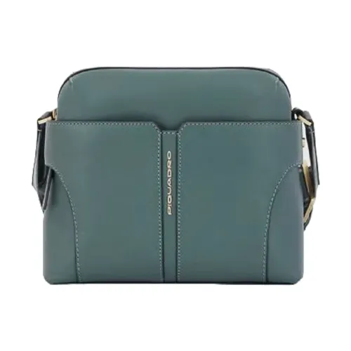 Piquadro , Green Leather Crossbody Bag with Rfid Protection and iPad Mini Pocket ,Green female, Sizes: ONE SIZE