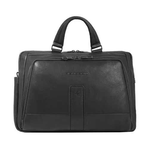 Piquadro , Leather Briefcase with Compartment ,Black unisex, Sizes: ONE SIZE