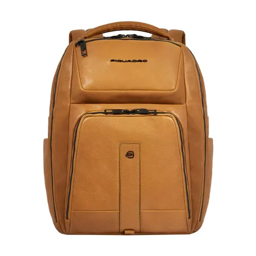 Piquadro , Leather Laptop Backpack ,Yellow unisex, Sizes: ONE SIZE