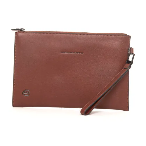 Piquadro , Pochette in leather ,Brown male, Sizes: ONE SIZE