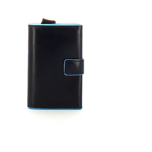 Piquadro , Sliding System Rfid Blue Square Wallet ,Black male, Sizes: ONE SIZE