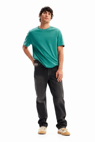 Plain seamed T-shirt - GREEN - S