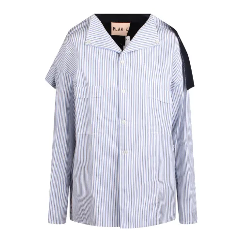 Plan C , Striped Oversized Shirt ,Multicolor female, Sizes: