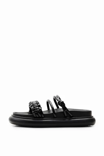 Platform strap sandals - BLACK - 37