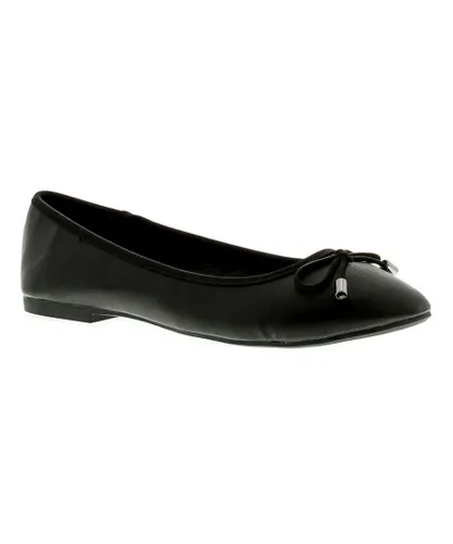 Platino Womens Flat Shoes Brittany Slip On black