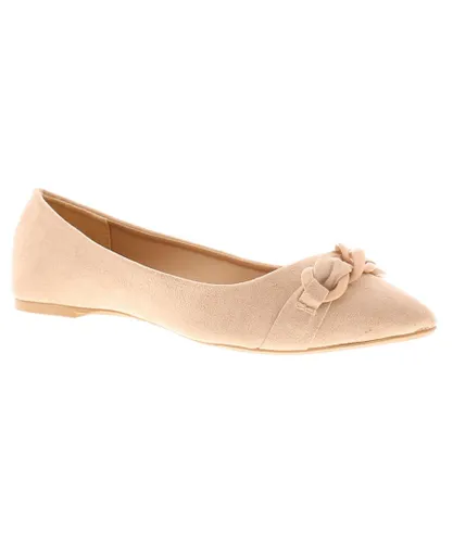 Platino Womens Flat Shoes Linx Slip On nude - Beige Textile