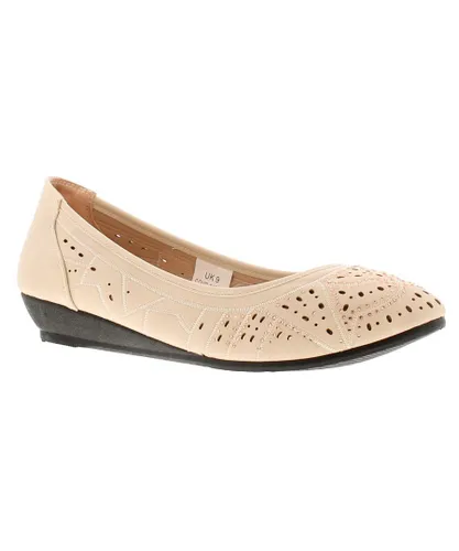 Platino Womens Shoes Wedges Tasha Slip On beige Micro Fibre