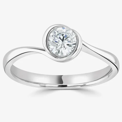 Platinum 0.35ct Diamond Solitaire Ring (S) R1-1021(4.5)