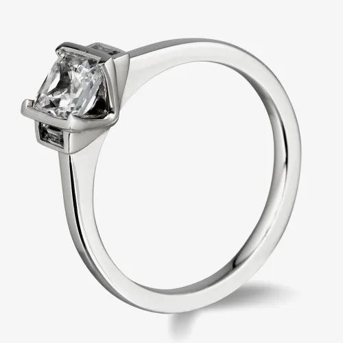Platinum 0.50ct Emerald-Cut Diamond Ring (S) R1-1035(4.5)