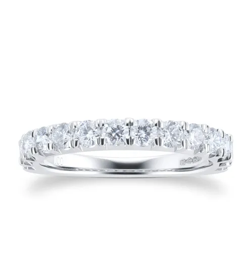 Platinum 1.00cttw Claw Eternity Ring - Ring Size O