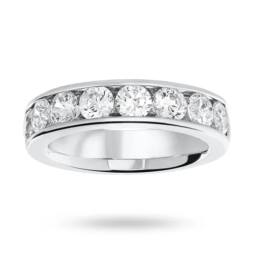 Platinum 1.85 Carat Brilliant Cut Half Eternity Ring - Ring Size M