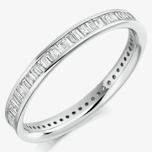 Platinum Baguette-Cut Diamond Eternity Ring (L) FET1610