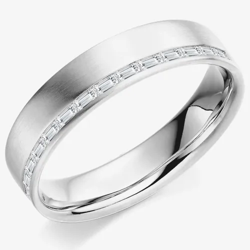 Platinum Gents Baguette-Diamond Cut Ring (O) GE3343B