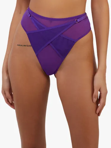Playful Promises Eddie Crossover Thong, Electric Purple - Electric Purple - Female