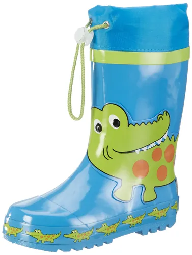 Playshoes Unisex Kid's Rain Boot Wellies Fire Crocodile