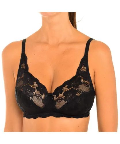 Playtex Womens Elegance bra without underwire and with cups P08GE women - Black Lace