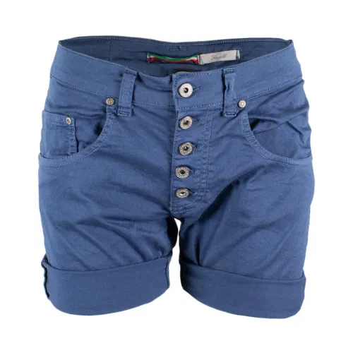 Please , Blue Denim Womens Shorts ,Blue female, Sizes: