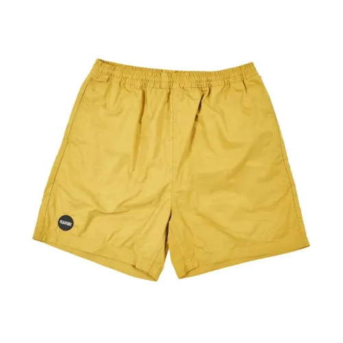 Pleasures , Bermuda Pleasures Refresh Nylon Active Shorts ,Yellow male, Sizes: