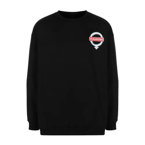 Pleasures , P21f025 sweatshirt ,Black male, Sizes: