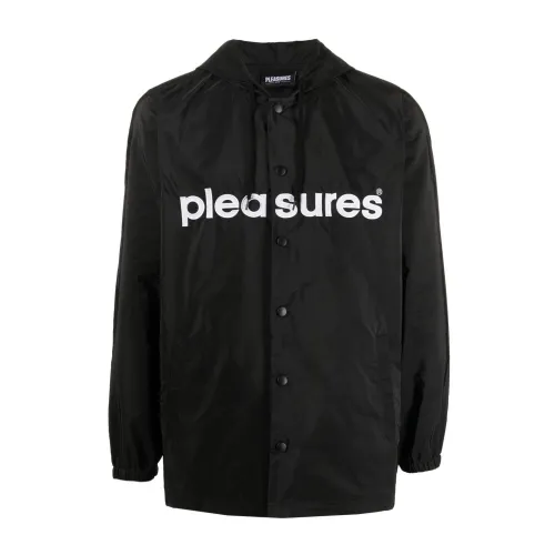 Pleasures , Pleasures Coats Black ,Black male, Sizes: