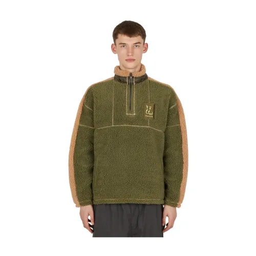 Pleasures , Rewind Fleece Sweatshirt ,Green male, Sizes: