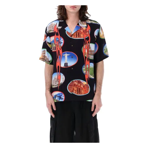 Pleasures , Wonder Camp Bowling Shirt ,Multicolor male, Sizes: