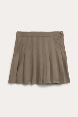 Pleated mini skirt - Beige